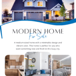 Blue Modern Home For Sale Flyer